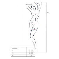 Бодистокинг Passion ECO BS007 white, с доступом, силуэтный рисунок, имитация подвязок