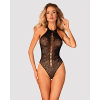 Бодістокінг з великими осередками та відкритою спиною Obsessive B119 teddy S/M/L, халтер — Переглянути зображення 1