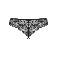 Мереживні танга з доступом Obsessive Contica crothchles thong L/XL, чорні — Просмотреть изображение 6