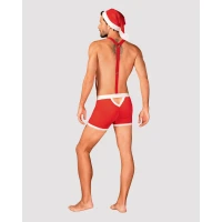 Чоловічий еротичний костюм Санта-Клауса Obsessive Mr Claus S/M, боксери на підтяжках, шапочка з помп — Переглянути зображення 6