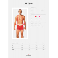 Мужской эротический костюм Санта-Клауса Obsessive Mr Claus S/M, боксеры на подтяжках, шапочка с помп — Просмотреть изображение 7