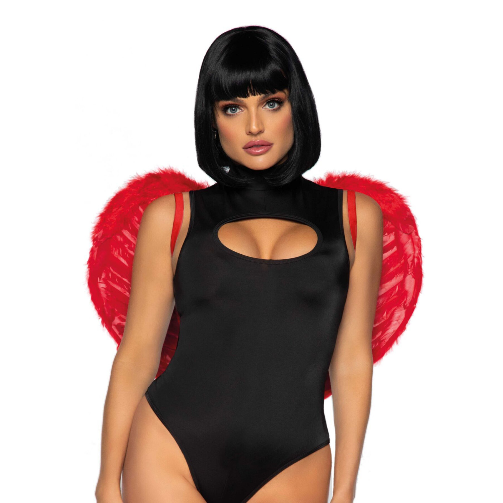 Крылья дьяволицы Leg Avenue devil wings Red, настоящие перья