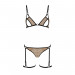 Еротичний комплект спідньої білизни Passion GABI SET XXL/XXXL beige, трусики з гартерами