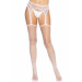 Панчохи-сітка Leg Avenue Net stockings with garter belt One size White, пояс, підв’язки