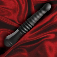 Пульсатор Blush Temptasia – Lazarus Thrusting Dildo – Black, ребристий стовбур, 3 швидкості — Переглянути зображення 8
