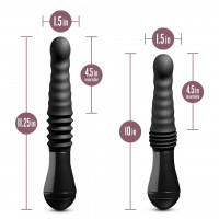 Пульсатор Blush Temptasia – Lazarus Thrusting Dildo – Black, ребристый ствол, 3 скорости — Просмотреть изображение 5