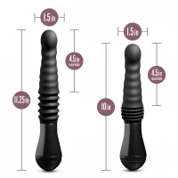 Пульсатор Blush Temptasia – Lazarus Thrusting Dildo – Black, ребристий стовбур, 3 швидкості — Переглянути зображення 5