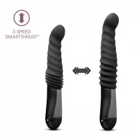Пульсатор Blush Temptasia – Lazarus Thrusting Dildo – Black, ребристий стовбур, 3 швидкості — Переглянути зображення 4