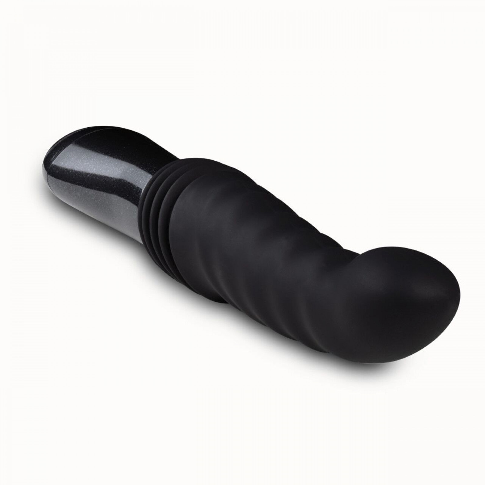 Пульсатор Blush Temptasia – Lazarus Thrusting Dildo – Black, ребристый ствол, 3 скорости