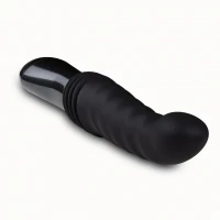 Пульсатор Blush Temptasia – Lazarus Thrusting Dildo – Black, ребристий стовбур, 3 швидкості