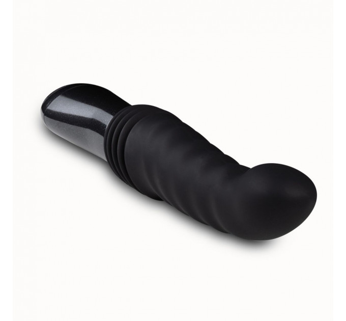 Пульсатор Blush Temptasia – Lazarus Thrusting Dildo – Black, ребристий стовбур, 3 швидкості