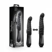 Пульсатор Blush Temptasia – Lazarus Thrusting Dildo – Black, ребристий стовбур, 3 швидкості — Переглянути зображення 7