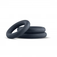 Набір ерекційних кілець Boners 3-Piece Cock Ring Set – Grey, 3; 3,3 та 4,4 см — Переглянути зображення 1