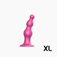 Насадка для страпона Strap-On-Me Dildo Plug Beads Framboise Metallic XL — Переглянути зображення 1
