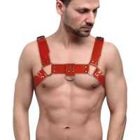Чоловіча портупея на груди Feral Feelings - Bulldog Harness Red — Переглянути зображення 1