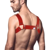 Чоловіча портупея на груди Feral Feelings - Bulldog Harness Red — Переглянути зображення 2