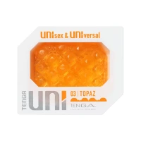 Унісекс-стимулятор Tenga UNI Topaz, помаранчевий, рельєф у вигляді горбків, лубрикант у комплекті — Переглянути зображення 1