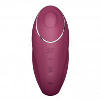 Вибростимулятор-пульсатор Satisfyer Tap & Climax 1 Red, эффект постукивания пальцем, 2 мотора