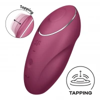 Вібростимулятор-пульсатор Satisfyer Tap &amp; Climax 1 Red, ефект постукування пальцем, 2 мотори — Переглянути зображення 1