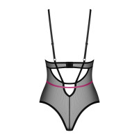 Боді Obsessive Novenes teddy, M/L, прозоре, чашки на кісточках, декор у вигляді стрічок — Переглянути зображення 7