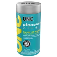 Презервативи ONE Pleasure Plus, 12 шт, з ребристою ділянкою на кінці, подарункове паковання-тубус — Переглянути зображення 1