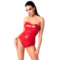 Корсет Noir Handmade F355 Red powerwetlook corset - XL — Переглянути зображення 2