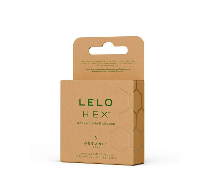 Презервативи LELO HEX Condoms Organic 3 Pack, тонкі та суперміцні