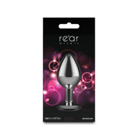 Анальная пробка NS Novelties Rear Assets - Silver - Medium - Pink Gem — Просмотреть изображение 4