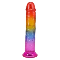 Фалоімітатор Doc Johnson Crystal Jellies - 7 Inch Сlassic Dong - Rainbow — Просмотреть изображение 1