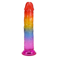 Дилдо Doc Johnson Crystal Jellies - 7 Inch Сlassic Dong - Rainbow — Просмотреть изображение 4