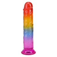 Фалоімітатор Doc Johnson Crystal Jellies - 7 Inch Сlassic Dong - Rainbow — Просмотреть изображение 2