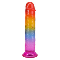 Дилдо Doc Johnson Crystal Jellies - 7 Inch Сlassic Dong - Rainbow — Просмотреть изображение 3