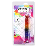 Дилдо Doc Johnson Crystal Jellies - 7 Inch Сlassic Dong - Rainbow — Просмотреть изображение 5