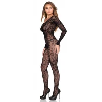 Бодістокінг Leg Avenue Crotchless Fishnet Bodystocking One Size Black — Просмотреть изображение 1