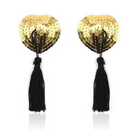 Прикраси для сосків Toyz4lovers Heart Shine Nipples Tassels, золоті