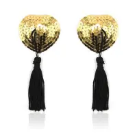 Прикраси для сосків Toyz4lovers Heart Shine Nipples Tassels, золоті
