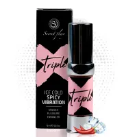 Збуджуючий гель з ефектом вібрації Secret Play Triple X Icy Cold Spicy Vibration, 15 мл — Переглянути зображення 1