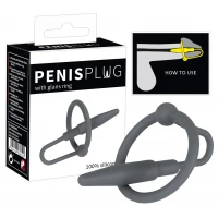 Ерекційне кільце з уретральним стимулятором Penisplug with Glans Ring — Переглянути зображення 1