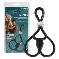 Ерекційне кільце для члена Triple Ball And Cock Ring, чорне