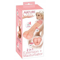 Мастурбатор-насадка Nature Skin 2in1 Extension + Masturbator, тілесний