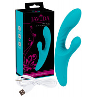 Вібратор кролик Javida Vibe with Clit Stimulator, бірюзовий