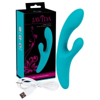 Вібратор кролик Javida Vibe with Clit Stimulator, бірюзовий — Переглянути зображення 1
