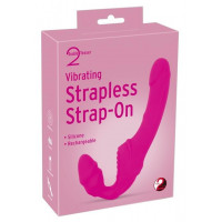 Безременевий страпон з вібрацією You2Toys Double Teaser Vibrating Strapless Strap - On, рожевий