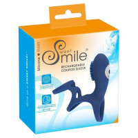 Насадка на пеніс з вібрацією Smile Rechargeable Couples Sleeve, синя