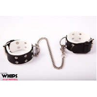 Наручники на ноги Whips Collection, біло-чорні