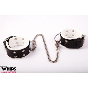Наручники на ноги Whips Collection, біло-чорні
