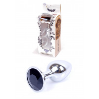 Анальна пробка B - Series HeavyFun Jewellery Silver Plug, чорна