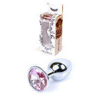 Анальна пробка B - Series HeavyFun Jewellery Silver Plug, рожева