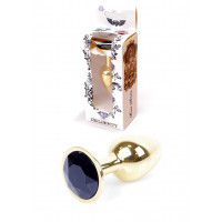 Анальна пробка B - Series HeavyFun Jawellery Gold Plug, чорна