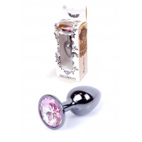 Анальна пробка B - Series HeavyFun Jawellery Dark Silver Plug, рожева